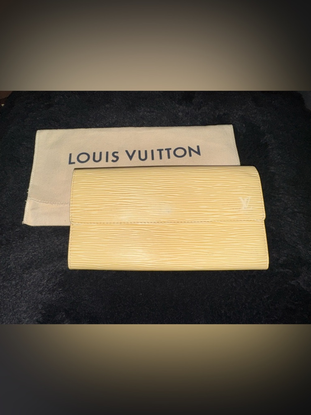 Louis Vuitton Epi Leather Fold Wallet in Pale Yellow